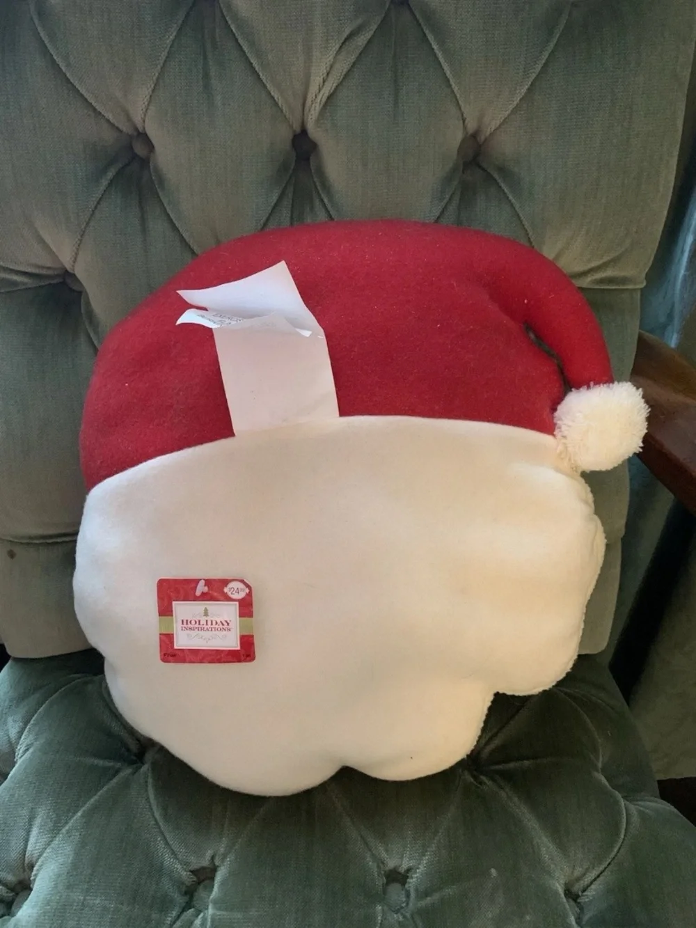 Joanna Fabric Holiday Inspiration Santa Pillow Decorative Christmas Read~